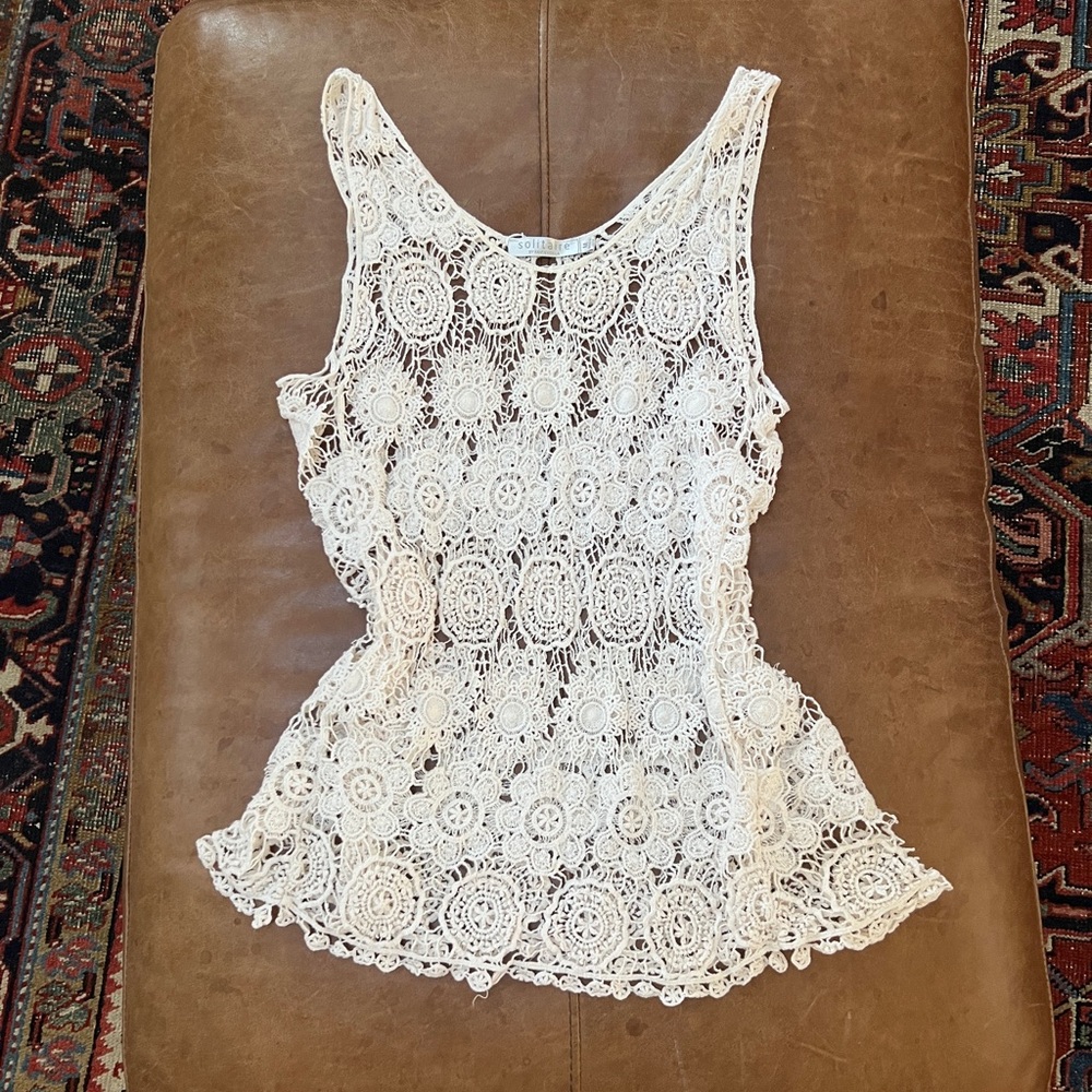 White crochet tank top